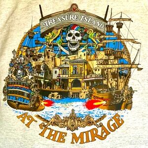 Treasure Island Las Vegas Grey Graphic Tee Size L